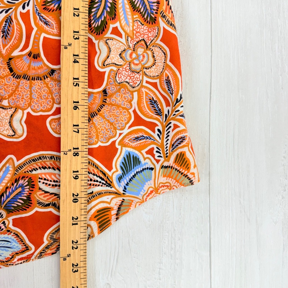 Misa Los Angeles Floral Blouse Womens S Orange Cotton Flutter Sleeve Suparna Top - Picture 13 of 14